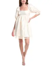 Endless Rose Shiny Puff Sleeve Mini Dress