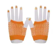 1 Pair of Flo Orange Short Fishnet Fingerless Gloves Dance Jazz 80s BNWT (52)