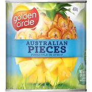 Golden Circle Australian Canned Fruit Tinned Pineapple Pieces in Syrup 450g