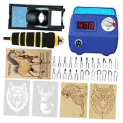 Professional Wood Burning Kit,60W Pro Pyrography Single Pen Pyrography Kit Blue