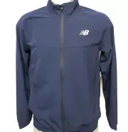 Mens New Balance MJ81088 PGM Navy Blue Woven Core Full Zip Up Athletic Jacket