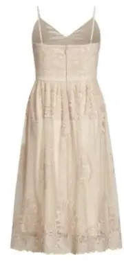 City Chic Medium Dress Tiffany Buff Lace Plus Size 18