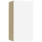 Wall-Mounted Wooden Cabinet TV Storage Display Unit Shelf Rack Cupboard White