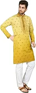 [FASHION BAZAR 365] Men Wear Fabric Viscose With Mirror Self Jari Weaving Work Kurta Pajama 12294