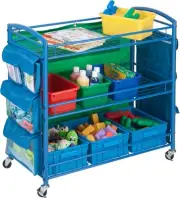 Honey-Can-Do CRT-03477 All Purpose Rolling Activity Cart, Blue, 34L x 35H