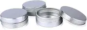 Ciieeo 24pcs Aluminium Screw Round Tin Cans Leakproof Cosmetic Sample Containers for Travel Portable Storage for Lip Balms Creams Ointments and Beauty Silver