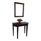 Solid Mahogany Wood Semi Round Large Hall Table & Mirror Set Antique Design