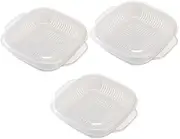 SHOWERORO 3Pcs Airtight Rice Storage Container Reusable Fridge Box for Cooked Rice Food Grade Microwave Safe Rice Organizer for Kitchen Storage and Meal Prep
