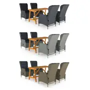 Garden Patio Dining Set 5 Piece Dinner Table Chair Seat Multi Colours vidaXL