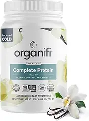 Organifi: Complete Protein - Vegan Protein Powder - Organic Plant Based Protein Drink - No Soy, Dairy or Gluten - Digestive Enzymes - Complete Vanilla Flavor - 30 Day Supply - Immunity Support