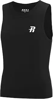 [Runhit] Boys Compression Tank Top Youth Athletic Quick Dry Base Layer Shirt Black XL