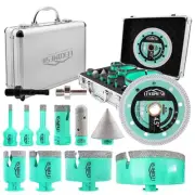 Tile Hole Saw Kit for Porcelain Tile-(6/8/10/25/35/50/75/125mm+Finger Bit+Cha...