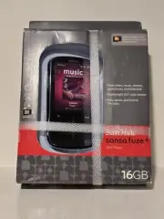 SanDisk Sansa Fuze + Black 16 GB MP3 Media Player Digital LCD FM radio SD Slot