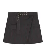 Ganni Pinstriped Mini Skirt EU38,EU36,EU42,EU40,EU34 Phantom Black