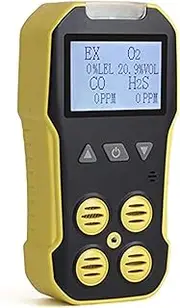 Multi Gas Detector, 4 in 1 Air Quality Monitor O2 H2S CO LEL Oxygen Hydrogen Sulfide Carbon Monoxide Combustible Gas Leak Detector