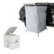 Adventure Kings Instant Ensuite Awning Shower Tent + Portable Camping Toilet