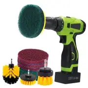4 Inch Drill Power Brush Tile Scrubber Scouring Pads Cleaning Kit, 2 Inch