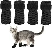 EXHUMKY 4Pcs Cat Scratch Protector Breathable Paw Covers for Cats Durable Scratch Socks Comfortable Fit for Kittens for Medication and Grooming