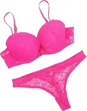[CATIEBYE] 80b Set Push up Bra and Panties Elegant Strappy Bra for Soft Material Rosy