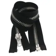 #8 24 Inch Zippers for Jackets Sewing Coats Crafts Silver Separating Jacket Z...