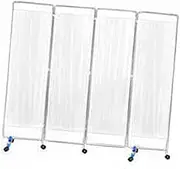 Folding Partition,Freestanding Office Wall Partition with Non See Through Blackout Screen,for Family Beauty Salon Hospital Clini(4piece)