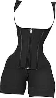 [Dickly] Women's Shapewear Bodysuit Wide Strap Zippered Crotch Body Shaper for Offices