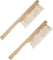 Bee Hive Tool for Beekeepers, WADY 2Pcs Beehive Brush, Beekeeping Brush for Beekeepers, Bee Hive Brush with Wooden Handle, Beehive Cleaning Tool,Natural Horsehair Beekeeping Brush, Practical Bee Brush