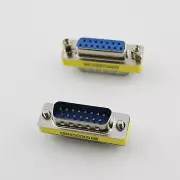 VGA/SVGA DB15 D-SUB 15Pin 2 Rows Male To DB15 Female Mini Gender Changer Adapter
