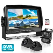 7" Quad Monitor DVR + 32GB 4 PIN 4x 1080P AHD 2M Side Rear View Camera For Truck