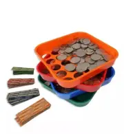 Coin Sorting Trays 4 Pour and Shake Trays Plus 40 Coin Wrappers Included