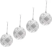 Cabilock 4pcs Christmas Balls Xmas Hanging Balls Christmas Tree Ball Creative Pendants Christmas Decorations Indoor Tree Pendant Christmas Tree Decorations Tree Balls Pendant Foam White