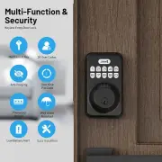 Smart Lock Keypad Deadbolt Auto Lock, 20 Codes, Anti-Peep, Guest Code, WiFi, App