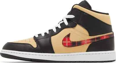 [DZ5329-001] Mens Air Jordan Retro 1 Mid SE Tartan Swoosh Mens Size 10