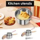 Deep Fryer Pot Stainless Steel Deep Fryer with Basket and Handle Portable MeBVA