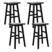 NNEDSZ Set of 4 Beech Wood Bar Stools - Black