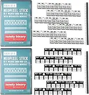 Lonely Binary 12-Pack WS2812B RGB LED Bars – Glow LED Strips, Individually Addressable 8-LED Strips (6 White PCB + 6 Black PCB) for Arduino, Raspberry Pi, ESP32, DIY Projects & Smart Lighting