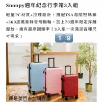 在飛比找蝦皮購物優惠-～愛物網～ 康是美 史努比 行李箱 SNOOPY 週年紀念行