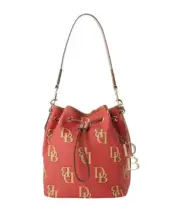 DOONEY & BOURKE MONOGRAM DRAWSTRING SHOULDER BAG ~ RED