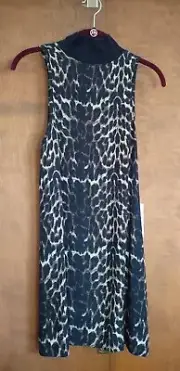 "ONE TEASPOON" LEOPARD PRINT SMOCK NECK SHORT DRESS - X-SMALL - NEW WITH TAGS!