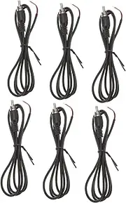 OSALADI 6pcs Cable Male to Bare Wire Connector Adapter for Audio Video Extension Material Easy to Install for Speakers and Home Theater Systems