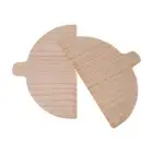 2 Pieces Pizza Paddle Half Round Solid Wood Pizza Board for Pasta Baking