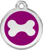 Red Dingo Bone Tag Purple - Lifetime Guarantee - Cat, Dog, Pet ID Tag Engraved
