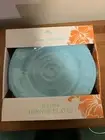 New Tommy Bahama Roped Edge Torquoise Melamine Dinner Plates 11 Inch Set Of 4