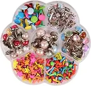 OHPHCALL Colorful Mini Metal Brads for DIY Crafts Handmade Brads for Creative Projects Safe and Durable Nail Material Box