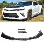 For 16-Up Camaro SS LT LS PAINTED Glossy Black Front Lip Splitter ZL1 1LE Style