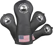 OGECLF Black Leather with Embroidery Golf Club Driver Fairway Wood Hybrid Head Covers 1 3 5 UT Covers