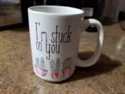 BRAND NEW I'm Stuck On You Cactus Cacti Ceramic Coffee Mug, Never Used, Mint!