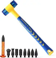 Rubber Hammer Double-Faced Rubber Mallet Alloy Knockdown Tap Down Hammer with 9