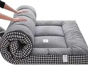 Skin Friendly Japanese Futon Mattress Floor Mattress, Foldable Mattress, Roll Up Mattress Tatami Mat, Thick Folding Sleeping Pad Breathable Floor Lounger Guest Bed for Camping Couch(02,1.5mx2m)