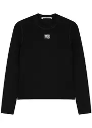 Alexanderwang.t Black Logo Stretch-knit Jumper - XS XS